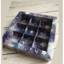 Коробка для конфет на  9шт, "Звездное небо"